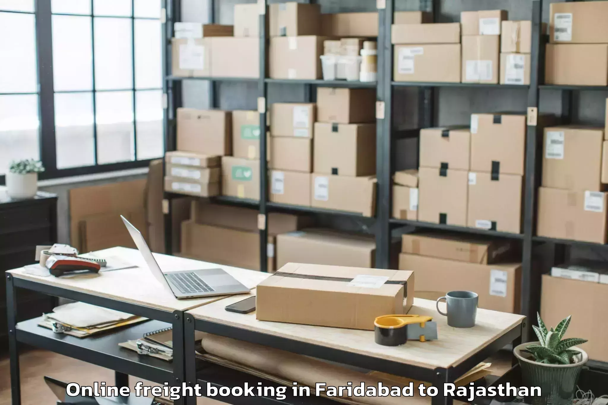 Professional Faridabad to Sanganeer Airport Jai Online Freight Booking